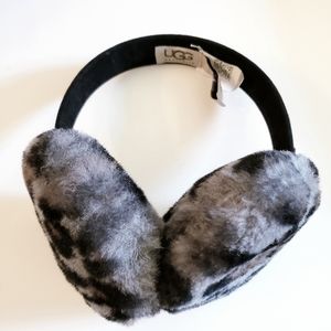 UGG Shearling & Suede Earmuffs Leopard